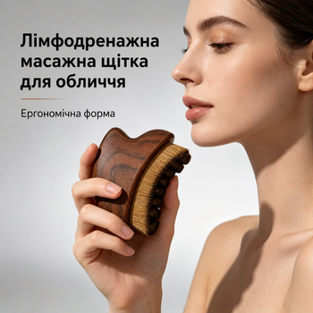 Лимфодренажная массажная щетка для лица, шеи и тела с мягкой щетиной