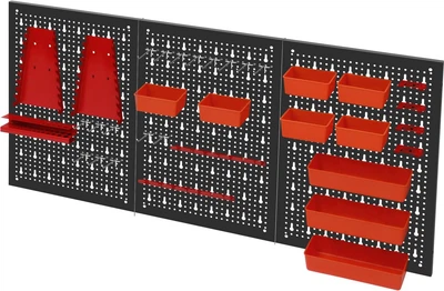 Настенная перфорированная доска для инструментов 120х60 см Kraft&Dele KD11898 с контейнерами и держателями для ключей и отверток