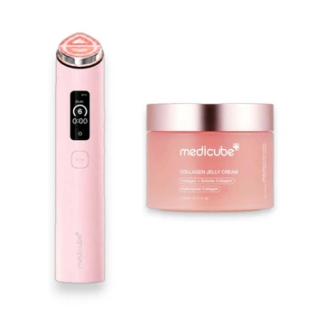 Набор для увлажнения и упругости кожи Medicube AGE-R Booster Pro X2 + Collagen Jelly Cream Pink 1 шт + 110 мл