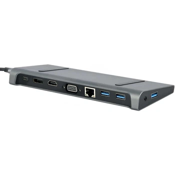 Порт-реплікатор CABLEXPERT 9-in-1 USB-C to HDMI/VGA/USB3.1/PD/LAN/AUX (A-CM-COMBO9-02)