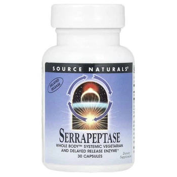 Серрапептаза 120 000 SPU Source Naturals (Serrapeptase) 30 капсул (SNS-01948)