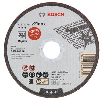 Отрезной диск Bosch Standard for Inox Rapido (125х22.23 мм) круг по нержавеющей стали (23253)