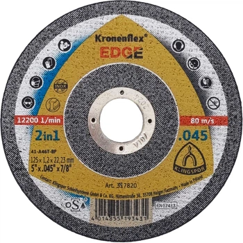 Отрезной диск Klingspor Kronenflex EDGE Special (125х1.2х22.23 мм) круг по нержавеющей стали (23278)