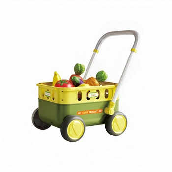 Игрушечная тележка с продуктами 47 x 32 x 55 см, фрукты, овощи и упаковки (L666-108)