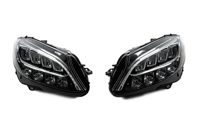 Передние фары для Mercedes C-class W205 2014-2021 (2 шт, рестайлинг, без блоков)