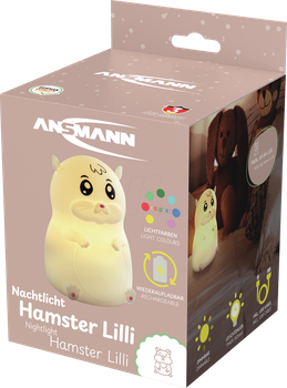 Lampka nocna Ansmann Chomik Lilli z ładowaniem USB-C silikonowa 1800-0092