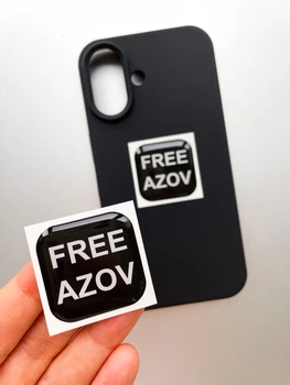 Обʼємна 3D наліпка "Free Azov" стікер для декора телефона, ноутбука, блокнота