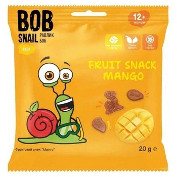 Фруктовий снек Bob Snail Манго 20 г (4820219347880)