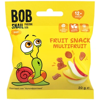 Фруктовий снек Bob Snail Мультифрукт 20 г (4820219347897)