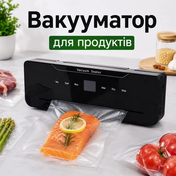 Вакууматор для продуктов 120 Вт / вакуумный упаковщик / 10 пакетов в подарок