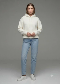 Худі на флісі H&M Studio M Біле 1112563
