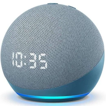 Cмарт колонка с LED часами Amazon Echo Dot 4th Generation with Clock (Blue) Английский / Испанский, умная акустика