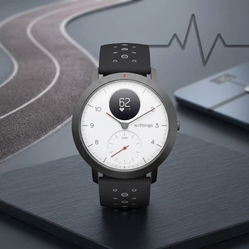 Смарт-годинник Withings Activite Steel HR Sport Black-White – гібридний фітнес-годинник з моніторингом серцевого ритму, сну