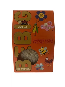 Макароны рисовые фигурные без глютена BeBig 300 г Соты рисовые