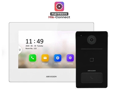 Комплект IP відеодомофонії Hikvision DS-KH6320-LE1/White + DS-KV6133-WME1