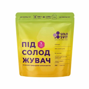 Підсолоджувач SOLOSVIT 1:5 без присмаку, жовтий дойпак 500 г