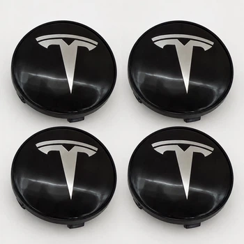 Колпачки с логотипом Tesla 68 мм 62 мм черные заглушки в диск тесла
