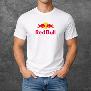 Футболка унисекс с принтом Red Bull Ред Булл базовая белая S