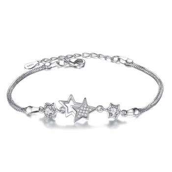 Браслет звезда звезды женский со звездочками серебряный tiffany цвет