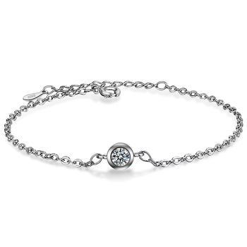 Женский браслет с кристаллом Муассанит стерл. ср tiffany белый камень