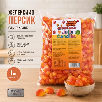 Желейки 4D Candy Spark Персик 1 кг