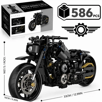 Конструктор-модель мотоцикла в стиле боббер, GULY/Raceforge 60502, Harley Davidson, масштаб 1:8, 586 деталей