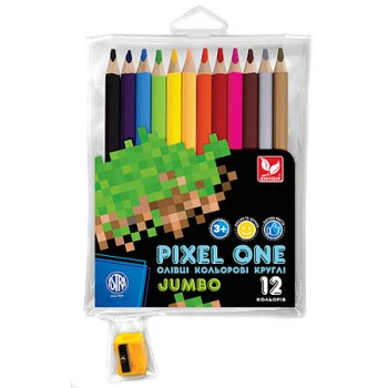 Карандаши цветные Школярик Джамбо Pixel One 12 цветов