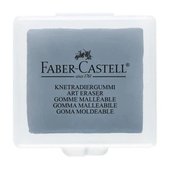Ластик Faber-Castell «Клячка» Kneadable Art в пластиковой коробке, цвет серый