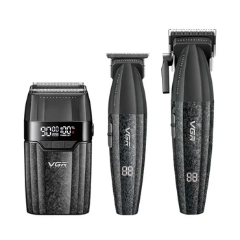 Набір для стрижки VGR 3 в 1 V-640 S3 BLACK, машинка для стрижки, тример та електробритва (шейвер)