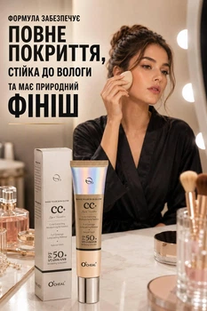 CC-крем O'cheal SPF 50+ тональный крем Concealer с эффектом выравнивания тона кожи и защитой от солнца тон 02 - Натуральный