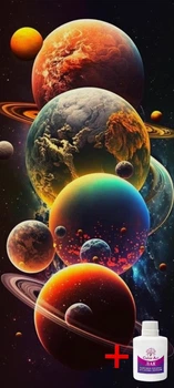 Алмазна мозаїка на підрамнику ColorArt 30x60 Планети TSP1304 + Подарунок лак для покриття