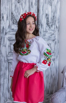 Спідниця для дівчинки Традиційна коралова 110