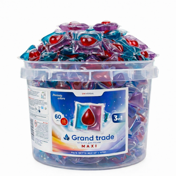 Капсули для прання Grand Trade Maxi 3в1 60+5 шт