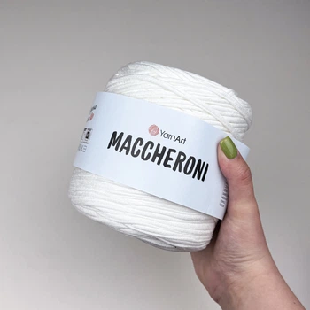 Пряжа трикотажна YARNART Maccheroni плоска для макраме айворі №752