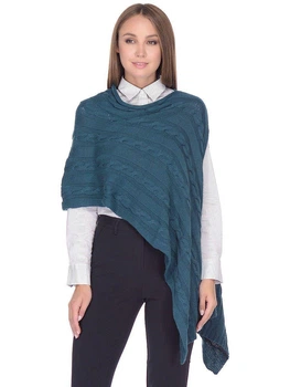 Пончо женское United Colors of Benetton 150374 One Size Морская волна (2200004111667)