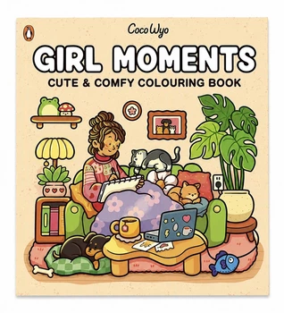 Розмальовка-антистрес Coco Wyo Girl Moments 45 затишних ілюстрацій про відпочинок, творчість і маленькі радощі для релаксу.
