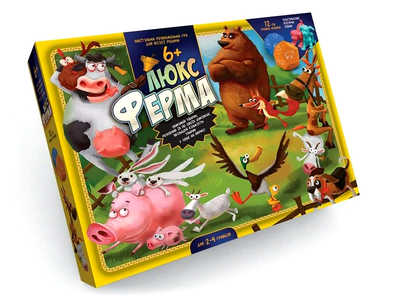 Настольная игра Люкс Ферма большая для детей 120 жетонов 2 кубика картон Danko Toys MC-6406