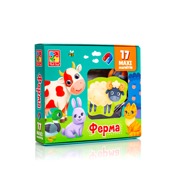 Игра настольная набор магнитов Ферма 17 магнитов для детей картон Vladi toys MC-8423