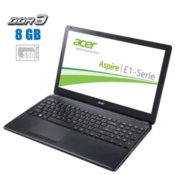 Ноутбук Б-класс Acer Aspire E1-572G / 15.6" TN / Core i3-4010U (2(4) ядра по 1.7GHz) / 8GB DDR3 / 240GB SSD / Radeon HD 8670M, 1GB DDR3/ WebCam б/в