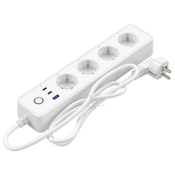 Умный удлинитель WPS20 Tuya Wi-Fi 4 розетки 2×USB-C 1×USB 2500 Вт 1,5 м