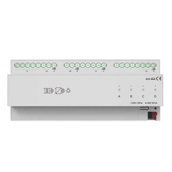 Тиристорный диммер на 4 канала 300W, KNX Akubela KXAC-B1D4P300 (00-00002682)