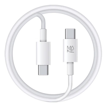 Кабель MAKE Type-C to Type-C PD 100W 1.2м TPE White