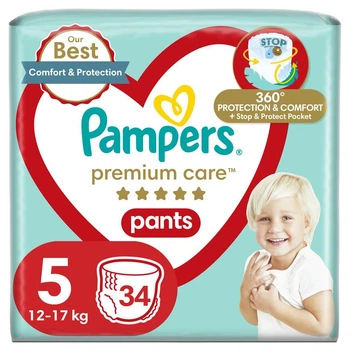 Подгузники-трусики детские Pampers Junior Premium Care Размер 5 (11–17 кг) 34 шт