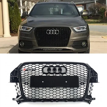 Решетка радиатора Audi Q3 8U 2011-2014 стиль RSQ3 черный глянец
