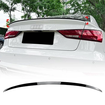 Спойлер багажника Audi A3 S3 8V 2014-2020 сабля S-стиль черный глянец