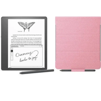 Электронная книга Amazon Kindle Scribe 16GB Premium Pen, экран 10.2` с теплой подсветкой + чехол (Rose Fabric Cover)