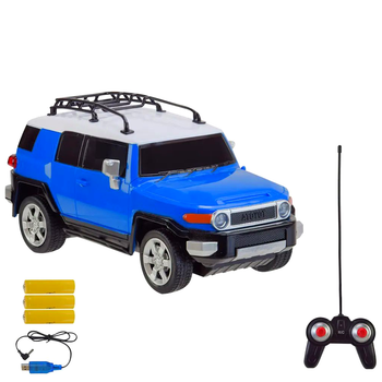 Аккумуляторная машина радиоуправляемая TOYOTA FJ CRUISER 1:24 для детей 6 лет голубая MC-7240