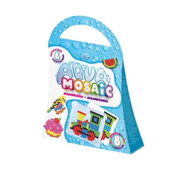 Набор аквамозаики 3D картинки для творчества 6 карт схем 8 цветов Danko Toys MC-7734