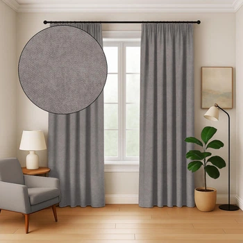 Штора ArtTextil Мікровелюр 150×260 см 1шт, сіра з теплим відтінком №78