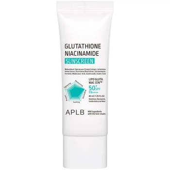 Солнцезащитный крем для лица с глутатионом и ниацинамидом APLB Glutathione Niacinamide Sunscreen SPF50+ PA++++, 40 мл